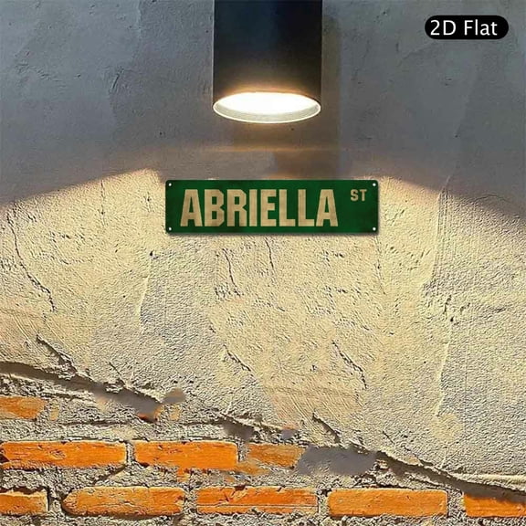 4x16 Inch Aluminum Sign, Custom Street Name Abriella St Metal Wall Art Decorative Plaque 1pc for Home Bar Garage Wall Decor