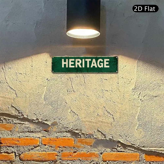 4x16 Inch Aluminum Sign, Heritage Word Print Metal Wall Art with ...