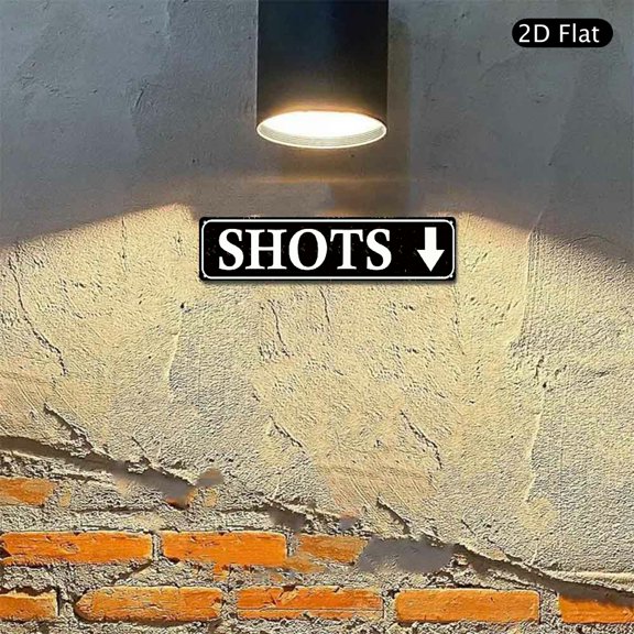4x16 Inch Aluminum Sign, Shots Arrow Directional Metal Wall Art 1pc for Home Bar Pub Kitchen Decor