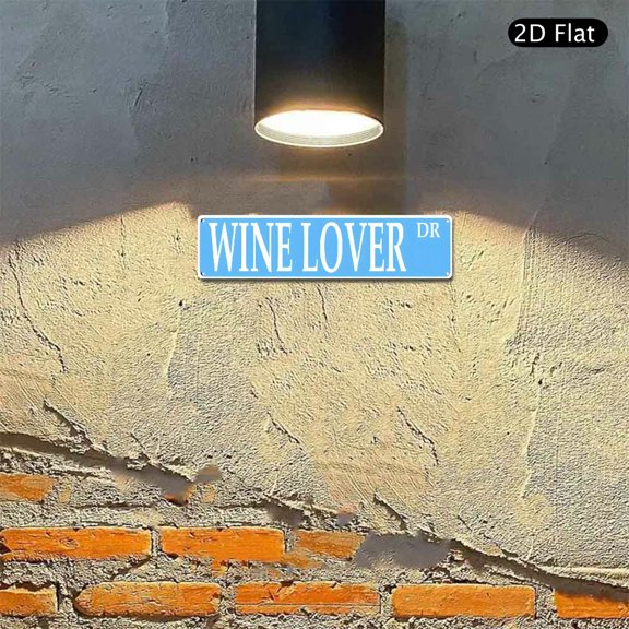 4x16 Inch Aluminum Sign, Wine Lover Dr Street Name Plate Metal Wall Art 1pc for Home Bar Kitchen Decor