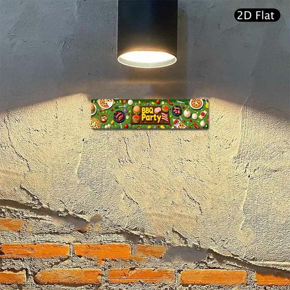 4x16 Inch Aluminum Wall Art, BBQ Party Food Theme Metal Sign 1pc for Kitchen Dining Room Backyard Grilling Area Decor