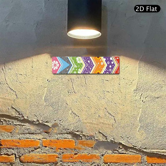 4x16 Inch Aluminum Wall Art, Colorful Chevron Pattern Metal Sign 1pc for Home Kitchen Living Room Decor