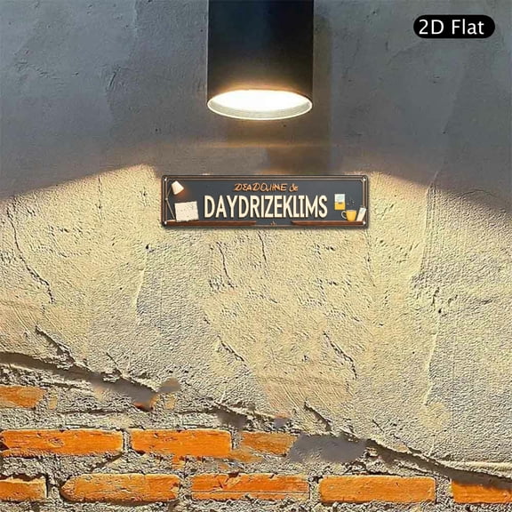 4x16 Inch Aluminum Wall Art, Deadline and Daydrizeklims Typography Metal Sign 1pc, Decorative Chalkboard Style Wall Decor for Home Office Study Room
