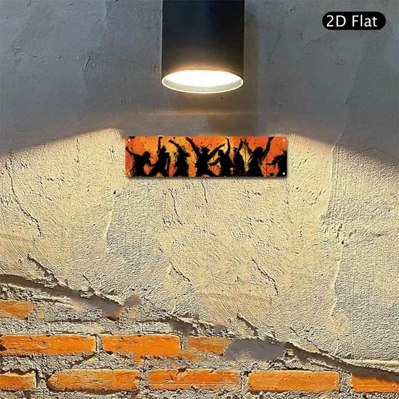 4x16 Inch Aluminum Wall Art, Dynamic Dance Silhouette Abstract Metal Sign 1pc for Modern Party Music Room Home Decor