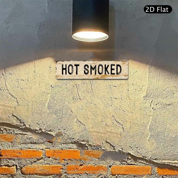 4x16 Inch Aluminum Wall Art, Hot Smoked Rustic Text Design Metal Sign 1pc for Kitchen Bar Restaurant Pub Wall Decor
