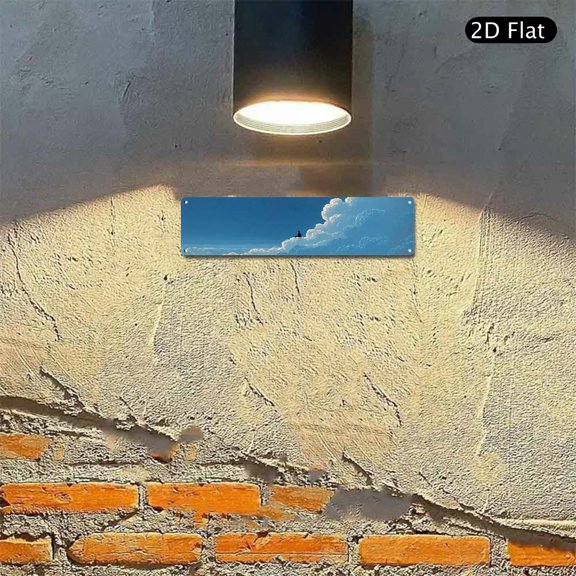 4x16 Inch Aluminum Wall Art, Relaxing Person Sitting on Clouds Metal Sign 1pc for Bedroom Living Room Office Wall Decor