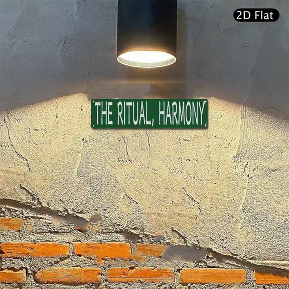 4x16 Inch Aluminum Wall Art, The Ritual Harmony Inspirational Text Metal Sign 1pc for Home Office Wall Decor and Farmhouse Room Decoration
