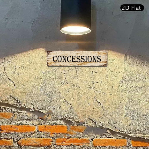 4x16 Inch Aluminum Wall Art, Vintage Distressed Concessions Sign Metal Decor 1pc for Kitchen Snack Bar Restaurant Wall Decoration