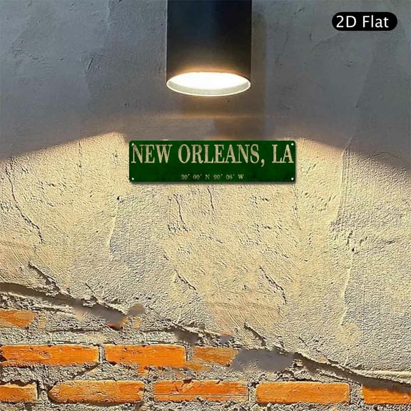 4x16 Inch Aluminum Wall Art, Vintage New Orleans Louisiana Street Sign Design Metal Decor 1pc for Home Office Bar Cafe Wall Decoration