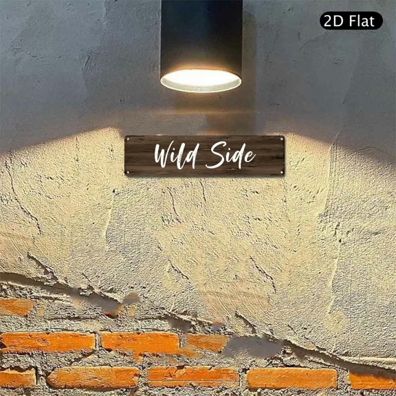 4x16 Inch Aluminum Wall Art, Wild Side Rustic Wood Grain Design Metal Sign 1pc for Home Bar Garage Wall Decor