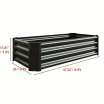 4x2ft Metal Raised Garden Bed - Galvanized Anti-Rust Planter - Easy Assembly for Vegetables & Herbs