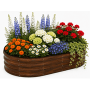 4x2x1 FT Raised Garden Bed Kit, Galvanized Metal Planter Box