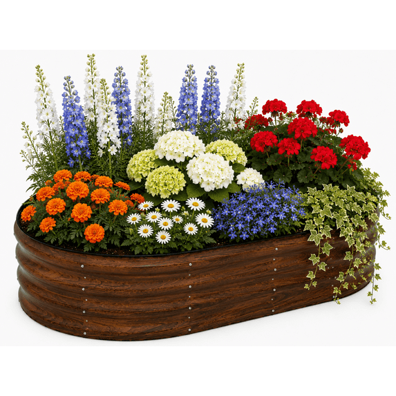4x2x1 FT Raised Garden Bed Kit, Galvanized Metal Planter Box