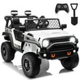 thumbnail image 1 of 4x4 24V Ride on Truck Car with Remote Control & 2 Seater, 4x200W Motors, 9AH Battery Powered Electric Toys, 4 Spring Suspension, 3 Speeds, LED Lights, Bluetooth MP3 Music, Big Kids, White, 1 of 11