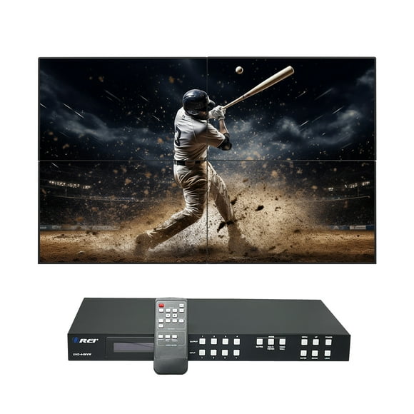 4x4 4k HDMI Matrix - With Video Wall Control, Multiview Functionality, Audio Extraction, CEC & IR Matrix (UHD-44MVW)