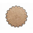 thumbnail image 1 of 4x4, 5x5, 6x6,feet Natural Jute Scallop Round Rug, Floor Scalloped Edge Rug Braided Boho Eco Large Circular Handmade Area Rugs, 1 of 5