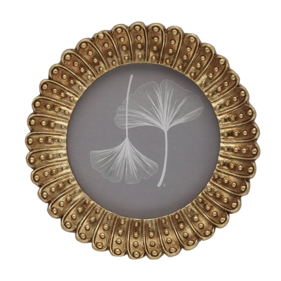 4x4 Antique Gold Round Picture Frame – Vintage Gold Frame with Glass Front – Art Deco Wall Hanging or Tabletop Photo Frame