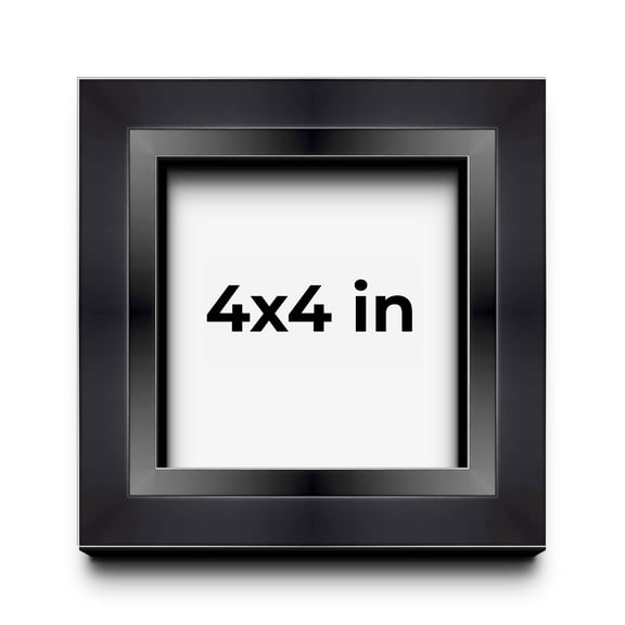 4x4 Black Shadowbox Frame - Interior Size 4x4 by 1.5 Inches - Made to Display Items Up To 1.5 Inches Deep