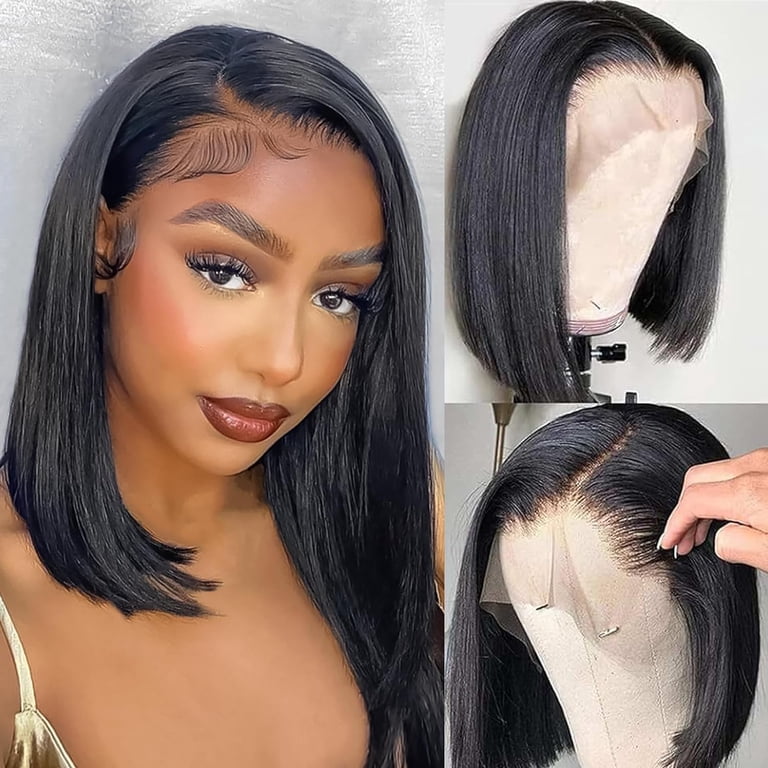 4x4 Bob Wig Human Hair 4x4 Lace Front Wigs Short Bob Human  display picture 1