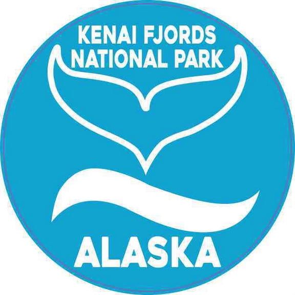 4x4 Circle Kenai Fjords National Park Whale Sticker Alaska Animal Decal
