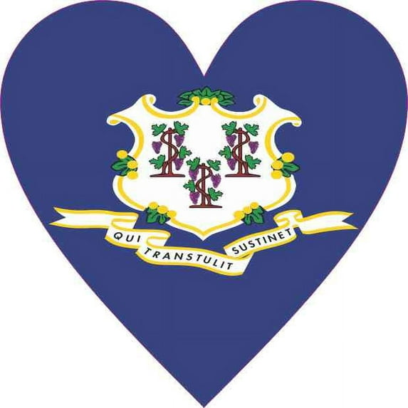4x4 Connecticut Flag Heart Sticker Vinyl Cup Decal State Bumper Stickers