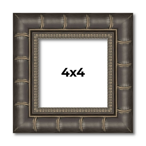 4x4 Frame Black Bamboo Solid Wood Picture Frame Width 1.5 Inches | Interior Frame Depth 0.5 Inches