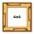 thumbnail image 1 of 4x4 Frame Gold Bamboo Solid Wood Picture Frame | 1 Inch Moulding Width | Interior Frame Depth 0.75, 1 of 8