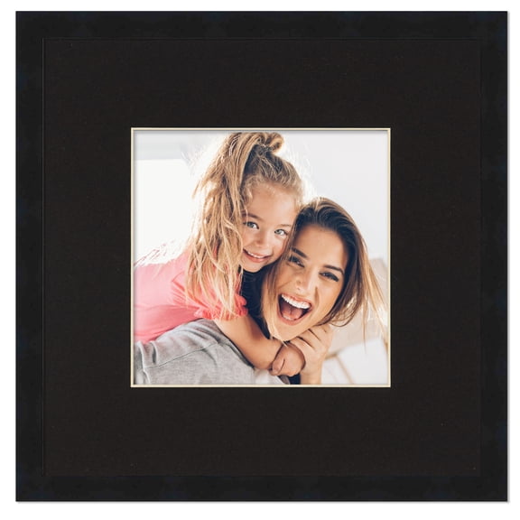 4x4 Frame with Mat - Black 8x8 Frame Wood Made to Display Print or Poster Measuring 4 x 4 Inches