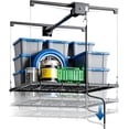 thumbnail image 1 of 4x4 Ft Overhead Garage Storage Lift Rack 300 lb Ceiling Mounted Crank Hoist System with Safety Lock for Garage and Attic Storage, 1 of 7