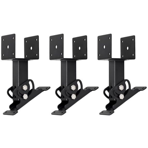 4x4 Heavy Duty Roof Riser Brackets Kit 3 Pack, Adjustable Angle Pergola Brackets, Black Metal Roof Riser Beam Bracket for Roof