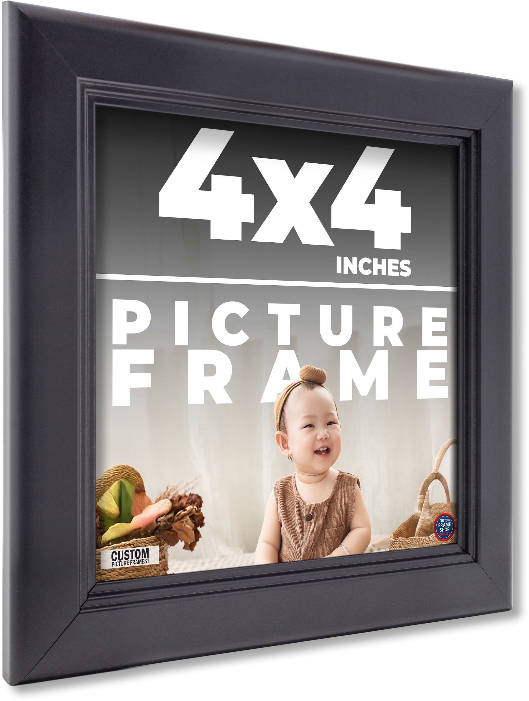 4x4 IN Frame Black Passaggi Solid Wood Picture Frame Width 1.5 Inches ...