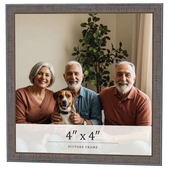 4x4 IN Frame Blue Kingsley Pewter Solid Wood Picture Frame Width 0.75 Inches |Interior Depth 0.5