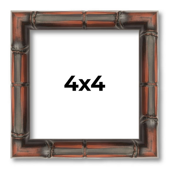 4x4 IN Frame Brown Bamboo with Dark Coffee/Walnut Finish | Solid Wood Picture Frame Width 0.75
