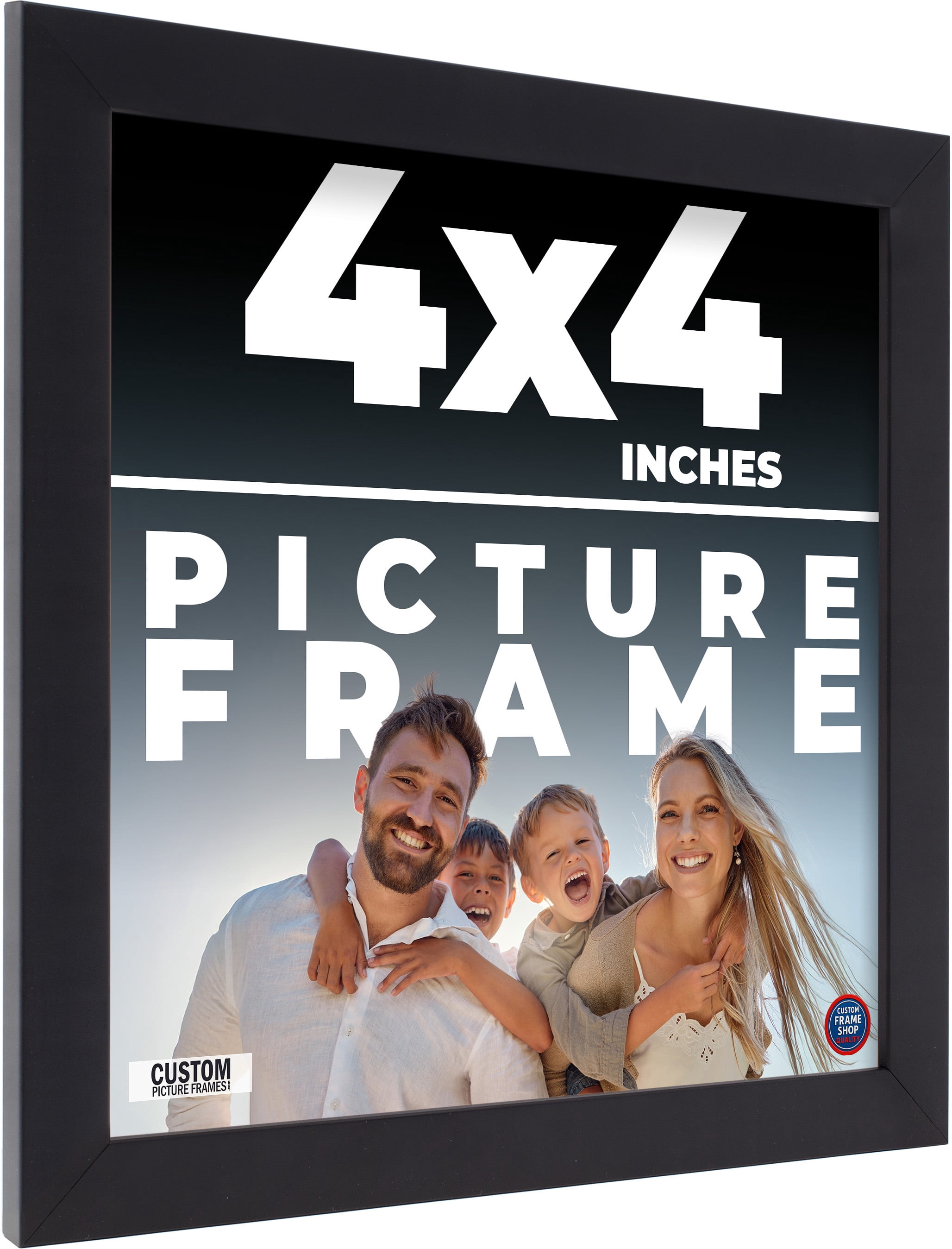 4x4 In Frame Black Real Wood Picture Frame Width 0.75 inches | Interior ...