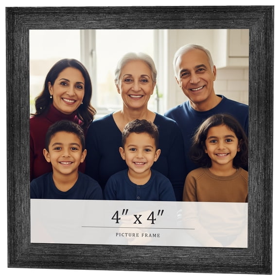 4x4 In Frame Black Real Wood Picture Frame Width 1.5 inches | Interior Frame Depth 0.5 inches |