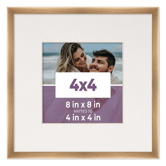 4x4 In Frame Bronze With White Picture Mat For 4x4 In Photo - Bronze 8x8 Frame To Display Print or