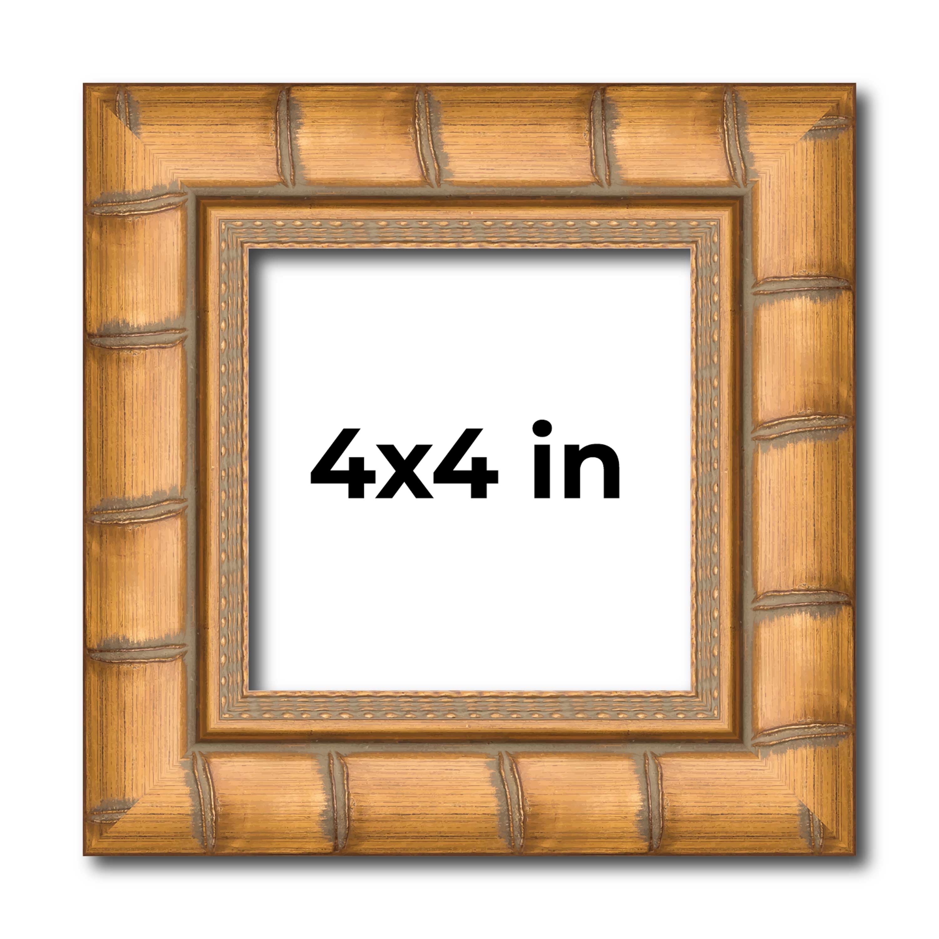 4x4 In Frame Gold Real Wood Picture Frame Width 1.5 inches | Interior ...