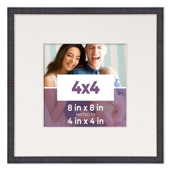 4x4 In Frame Mahogany With White Picture Mat For 4x4 In Photo - Mahogany 8x8 Frame To Display Print
