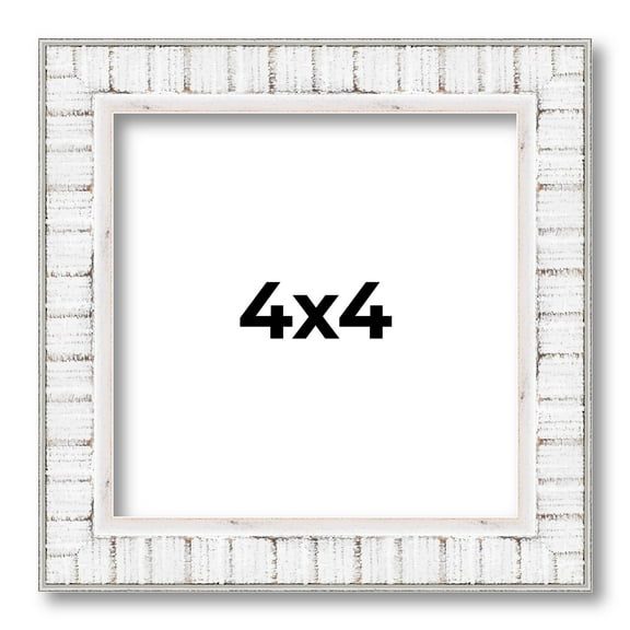 4x4 In Frame White Real Wood Picture Frame Width 0.75 inches | Interior Frame Depth 0.5 inches |