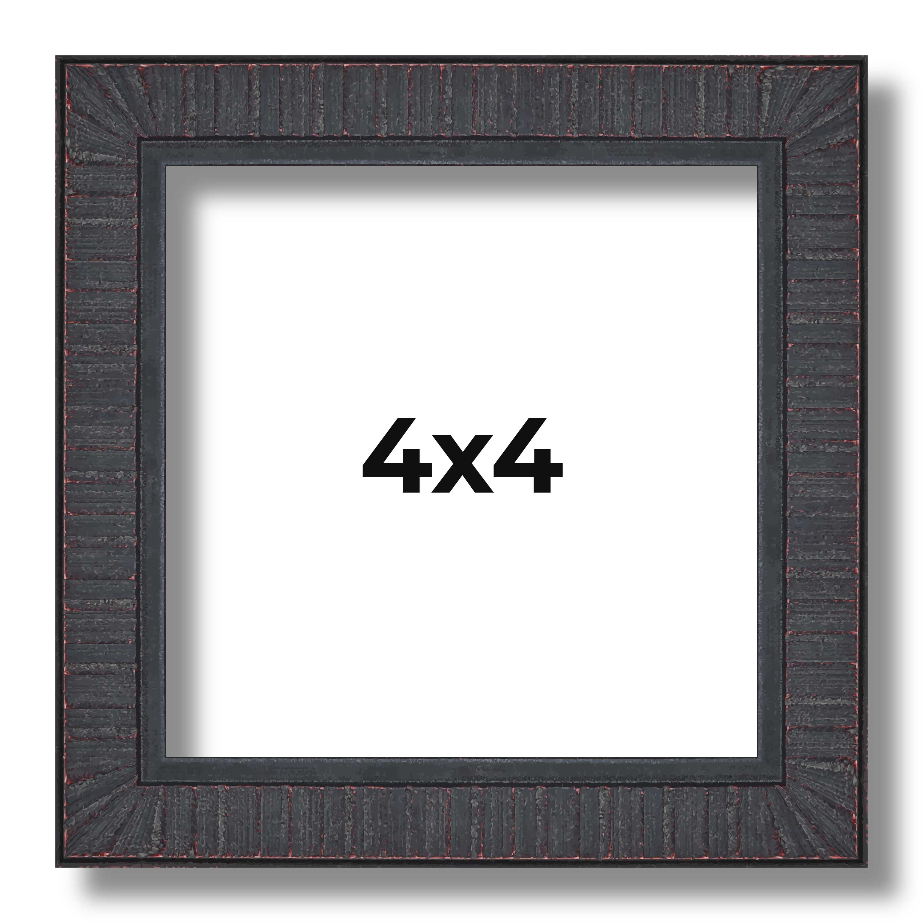 4x4 In Rustic Brown Real Wood Picture Frame Width 0.75 inches ...
