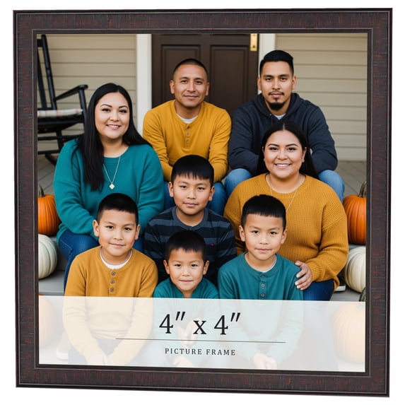 4x4 In Rustic Brown Real Wood Picture Frame Width 0.75 inches | Interior Frame Depth 0.5 inches |