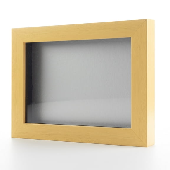 4x4 In Shadow Box Frame Natural Real Wood with a Silver Acid-Free Backing | 3/4" of Usuable Depth |