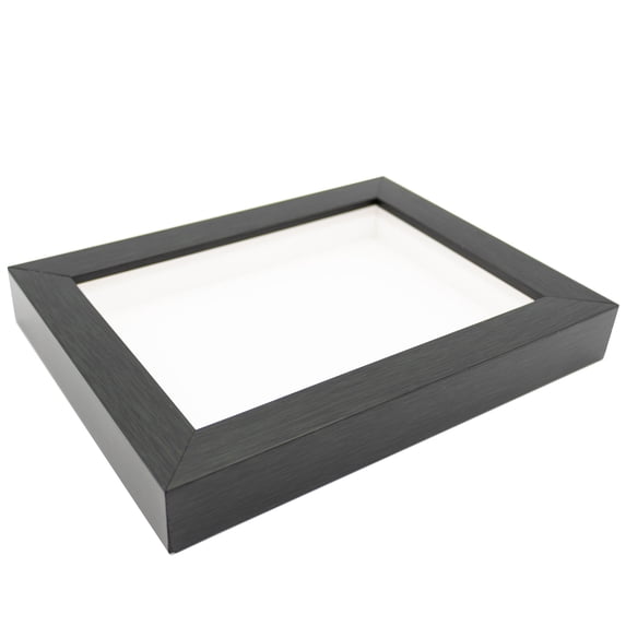 4x4 In Shadowbox Gallery Wood Frames - Charcoal Gray DEEP Shadow Box Frame with a Display Depth of
