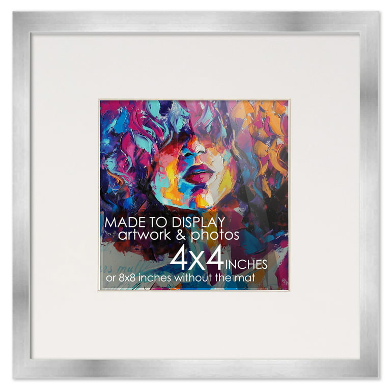 8x8 Frame White Matted for 8x8 Picture or 11x11 Art Poster Without