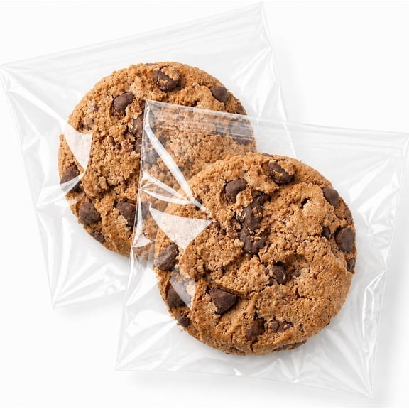 4x4 Inch (250Pcs) Clear OPP Cellophane Bags, 2.2Mil Thick Clear Self Sealing Resistant, Packaging for Cookies Candies Crafts Party Favors Retail