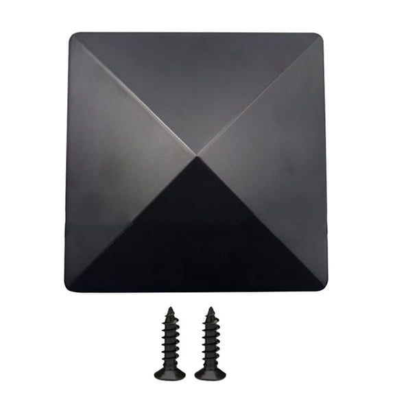 4x4 Inch Post Cap Protective Cover for Outdoor Wooden Fence with Screws Black Weather Resistant ABS Plastic Top Protector Square Post Cap Garden Fence Decorative Cover(1pcs)