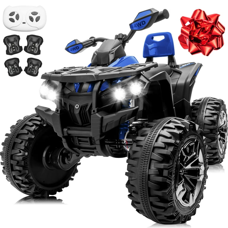 Electric Battery Powered 4x4 Kids Ride on ATV 2 Seater 24V Quad Car for Big Kids 800W Black Walmart