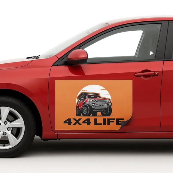 4x4 Life Car Magnet Sign by DC | Flexible Car Magnetic Sheets with Adhesive Backing | 18"x24" Bumper Magnet Sticker for Vehicles, Trucks & Business Advertising Signs | 2 PC | Made in USA