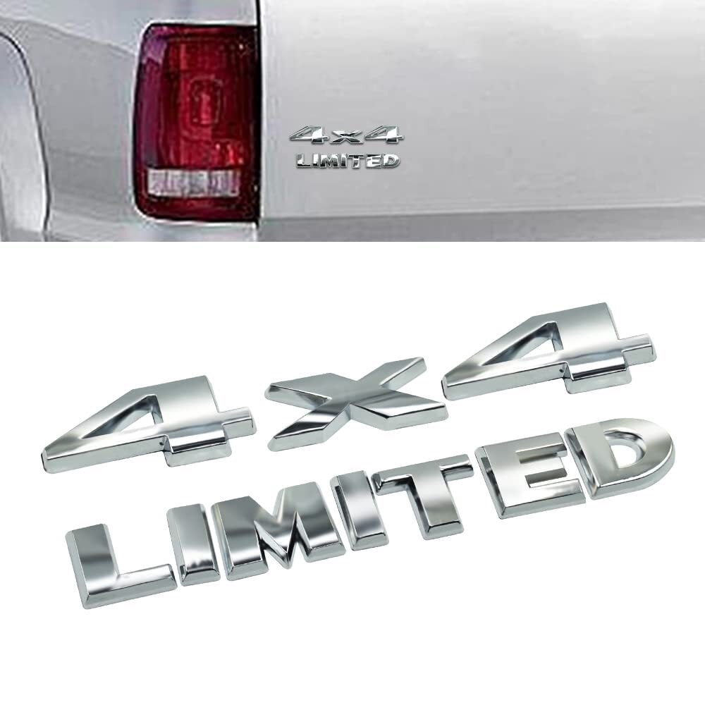 4abs Sticker 4x4 + Limited Letter Emblem, 2 in 1 3D Decal Emblem Logo Chrome ABS ...