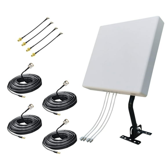 4x4 MIMO Panel Antennas High-Performance Kit for T-Mobile, AT&T, & Verizon with TV Antenna, Retail Packaging with 600-6000MHz Reception Range